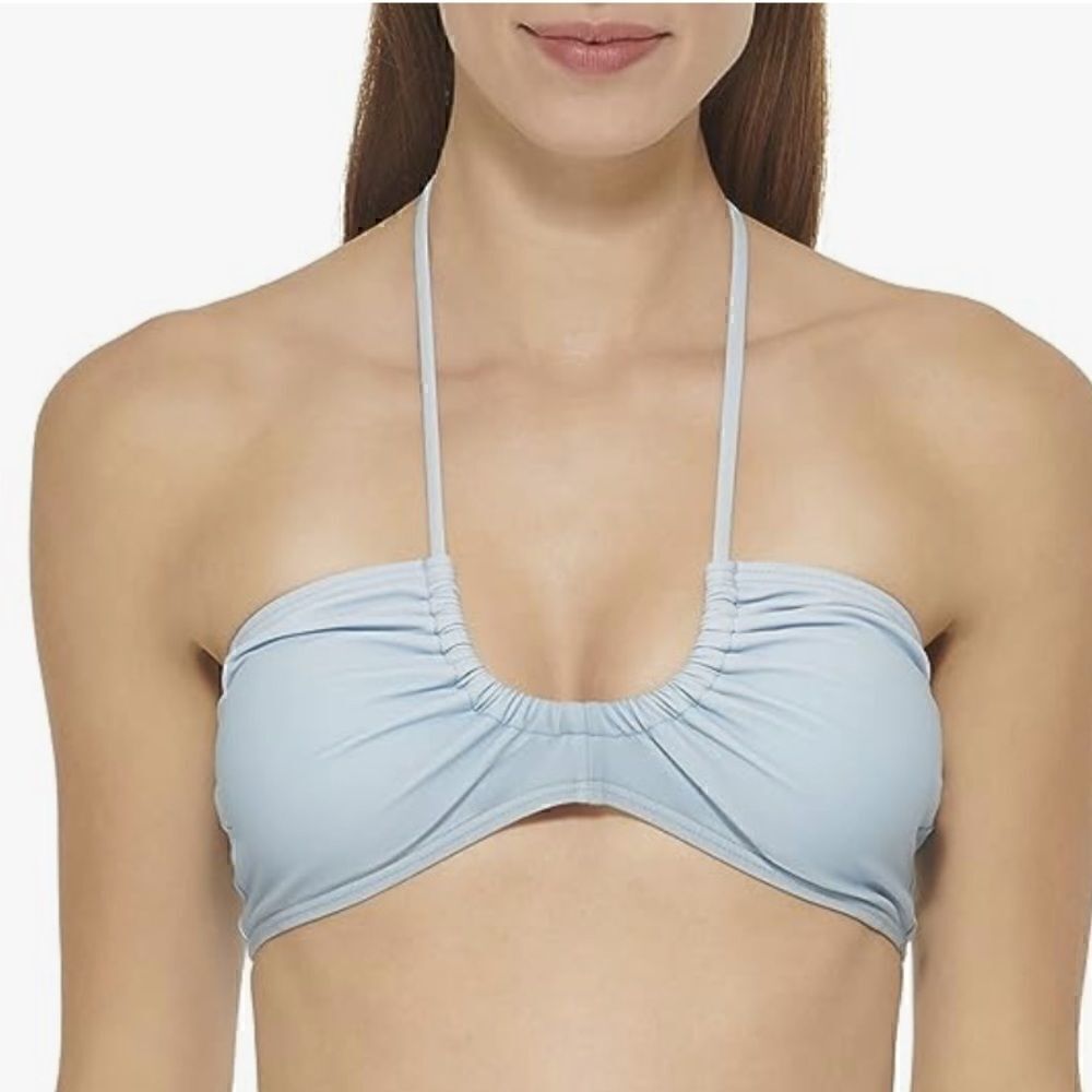 Dkny Women's Colorblocked Bandeau Bikini Animal Print Top Swimsuit Small